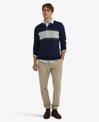 Colourblock Rugby Shirt | Navy