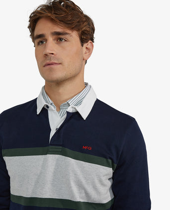 Colourblock Rugby Shirt | Navy