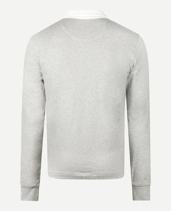Colourblock Rugby Shirt | Medium Gray Melange