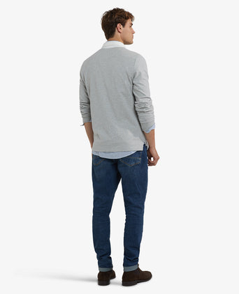 Colourblock Rugby Shirt | Medium Gray Melange