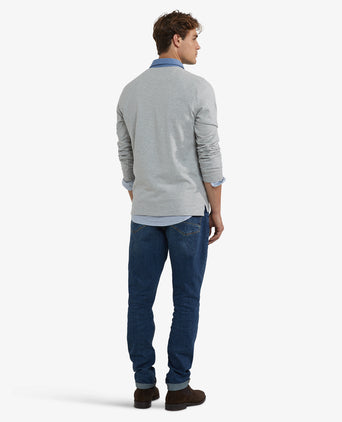 Classic Cotton Rugby Shirt | Medium Gray Melange