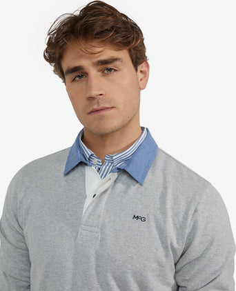 Classic Cotton Rugby Shirt | Medium Gray Melange