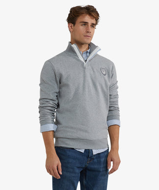 Sweatshirt Half-Zip | Medium Gray Melange Sweatshirt Half-Zip | Medium Gray Melange