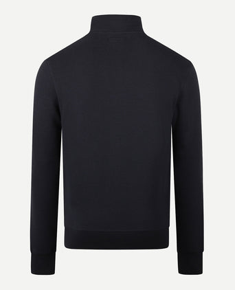 Sweatshirt Half-Zip Rib Structure | Navy