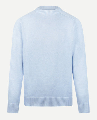 Cotton Crew Neck Sweater | Light Blue