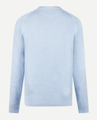 Cotton Crew Neck Sweater | Light Blue