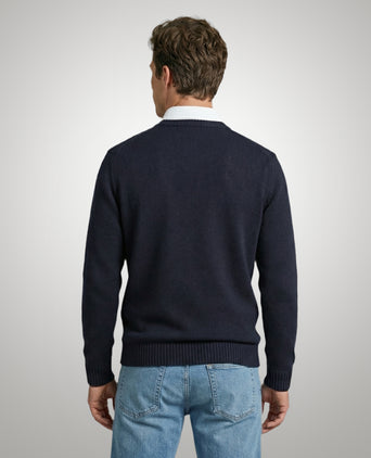Trui Katoen Ronde Hals | Navy