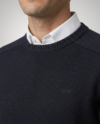 Trui Katoen Ronde Hals | Navy