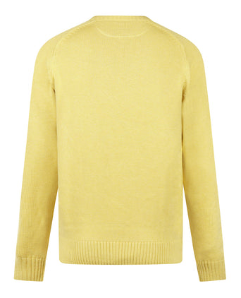 Cotton Crew Neck Sweater | Light Yellow