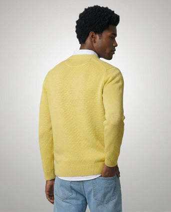 Cotton Crew Neck Sweater | Light Yellow