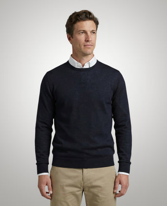 Trui Extra Fine Merino Ronde Hals | Navy