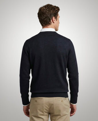 Trui Extra Fine Merino Ronde Hals | Navy