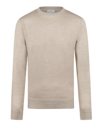 Trui Extra Fine Merino Ronde Hals | Sand