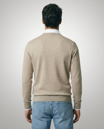 Trui Extra Fine Merino Ronde Hals | Sand