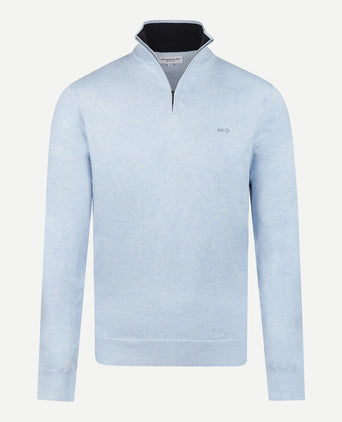 Trui Half-Zip Katoen Cashmere | Light Blue