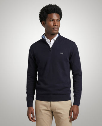 Trui Half-Zip Katoen Cashmere | Navy