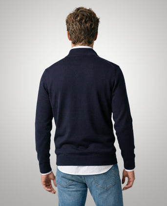Zip cardigan Cotton Cashmere | Navy
