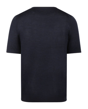 T-shirt Extra Fine Merino Round Neck | Navy