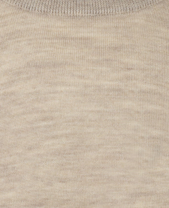 T-shirt Extra Fine Merino Ronde Hals | Sand