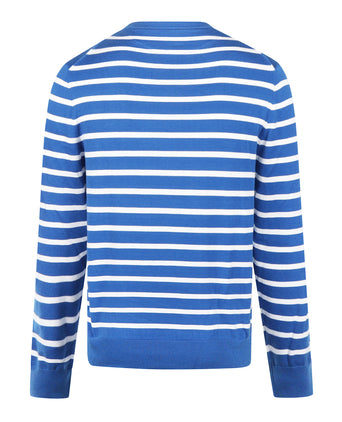 Trui Stripe Katoen Ronde Hals | Kobalt