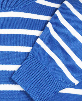 Trui Stripe Katoen Ronde Hals | Kobalt