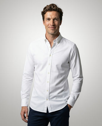 Stretch Piqué Shirt | White