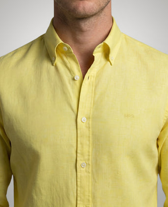 Overhemd Katoen Linnen | Light Yellow