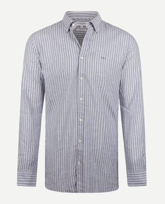 Shirt Cotton Linen Stripe | Indigo