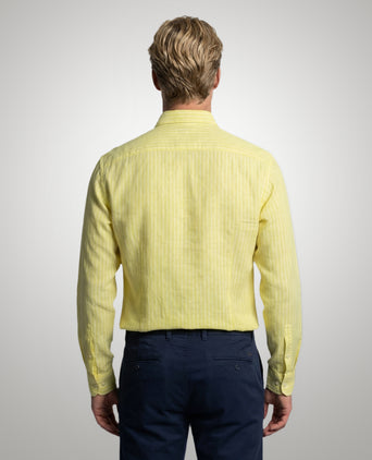 Overhemd Katoen Linnen Streep | Light Yellow