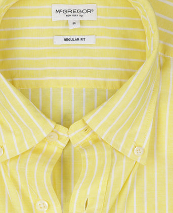 Overhemd Katoen Linnen Streep | Light Yellow