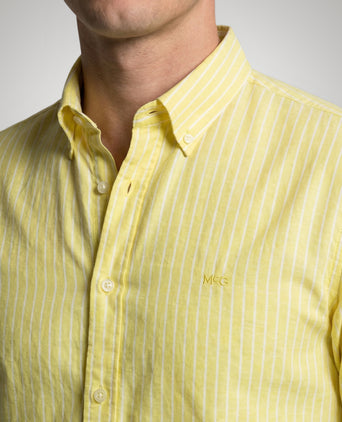 Overhemd Katoen Linnen Streep | Light Yellow