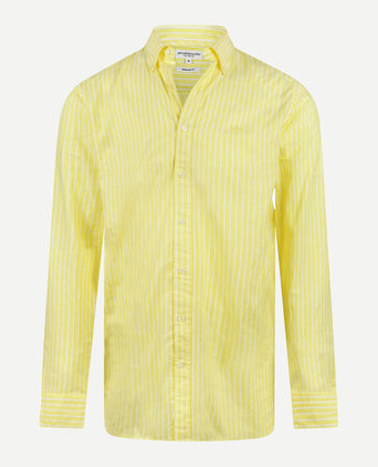 Shirt Cotton Linen Stripe | Light Yellow