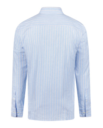 Overhemd Katoen Linnen Grote Streep | Light Blue