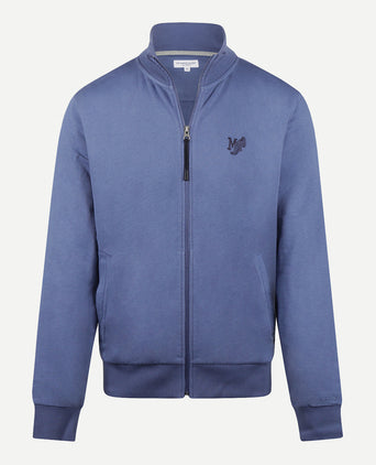 Zip Thru Sweat Cardigan | Vintage Blue