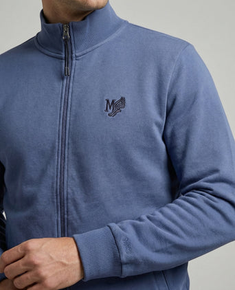 Zip Thru Sweat Cardigan | Vintage Blue