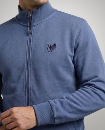 Zip Thru Sweat Cardigan | Vintage Blue