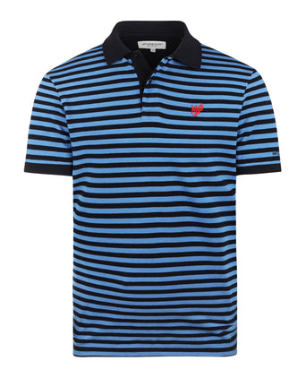 Piqué Polo Stripe | Medium Blue