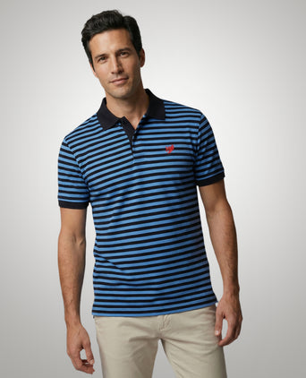 Piqué Polo Stripe | Medium Blue