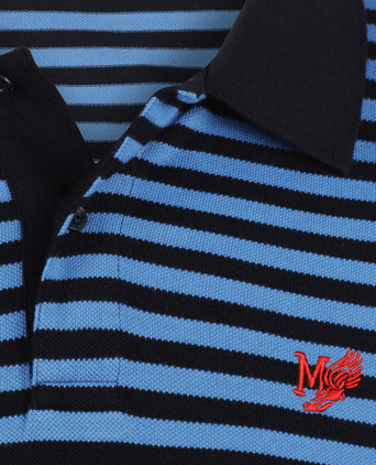 Piqué Polo Stripe | Medium Blue