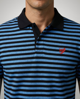 Piqué Polo Stripe | Medium Blue