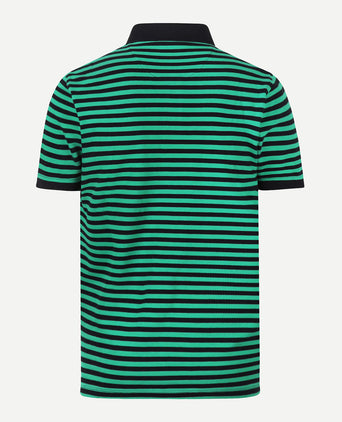 Striped Piqué Polo | Medium Green
