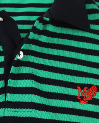 Striped Piqué Polo | Medium Green