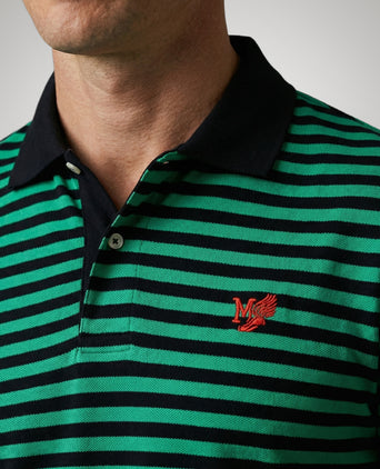 Striped Piqué Polo | Medium Green