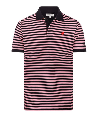 Striped Piqué Polo Shirt | Pink Striped Piqué Polo Shirt | Pink