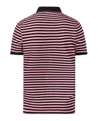 Striped Piqué Polo Shirt | Pink