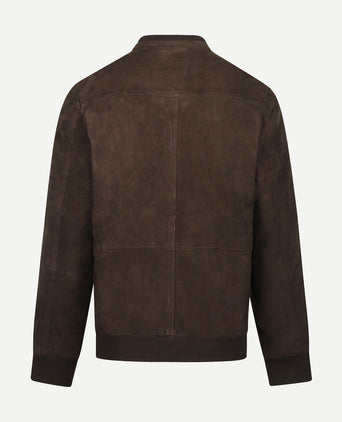 Suede Bomber Jacket | Chocolate Brown