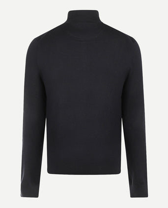 Zip Mock Trui Katoen-Kasjmier | Navy