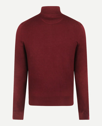 Zip Mock Trui Katoen-Kasjmier | Burgundy