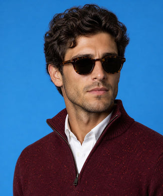 Fishermans Zip Mock Trui Wol | Burgundy Fishermans Zip Mock Trui Wol | Burgundy