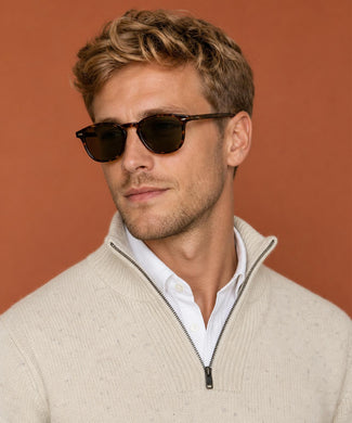 Fishermans Zip Mock Trui Wol | Stone Fishermans Zip Mock Trui Wol | Stone